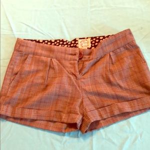 Brown plaid shorts size L